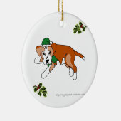 サンタの小妖精や小人の漫画犬のオーナメント セラミックオーナメント (右)