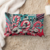 サンタの小妖精や小人キャンディカネスがディスコボールの下でAを踊る ランバークッション (ブランケット)