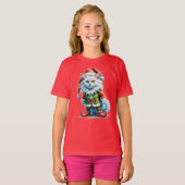 サンタの小妖精や小人! Tシャツ (正面フル)