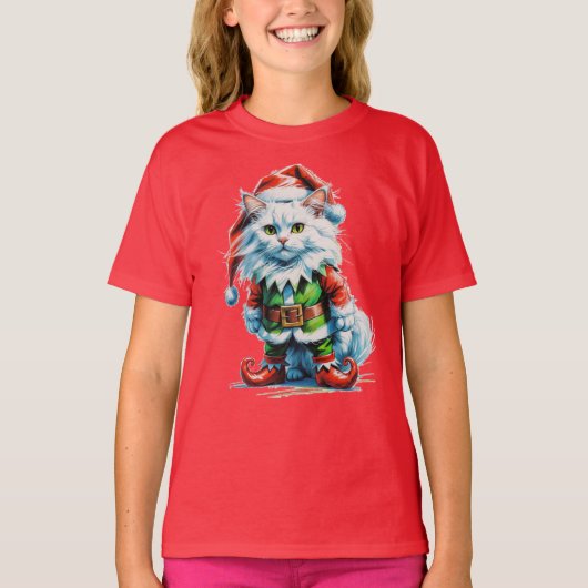 サンタの小妖精や小人! Tシャツ (正面)