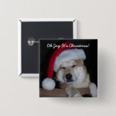 サンタの少し柴犬の助手ボタン 缶バッジ (正面&裏面)