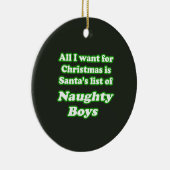 サンタの少年リストが欲しいいけな セラミックオーナメント (右)