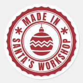 サンタの工房で作られる ラウンドシール (正面)