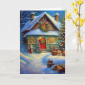 サンタの工房の外 カード (黄色い花)