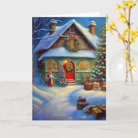 サンタの工房の外 カード (黄色い花)