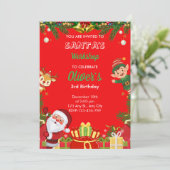 サンタの工房の誕生日招待状 | クリスマス 招待状 (スタンド正面)