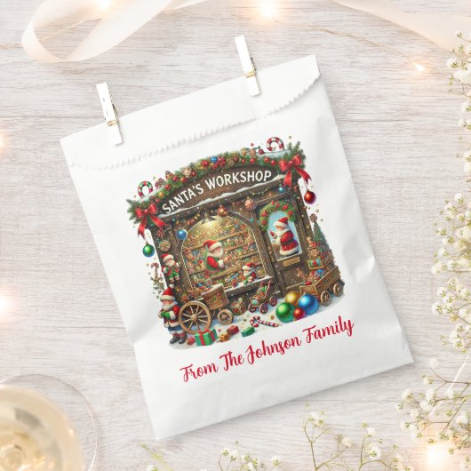 サンタの工房 フェイバーバッグ (クリップ留めされた状態)