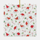 サンタの帽子およびキャンディ・ケーン セラミックオーナメント (裏面)