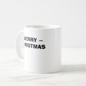 サンタの帽子およびバナナのメリーな~、CHRIと…まねて下さい コーヒーマグカップ (正面左)
