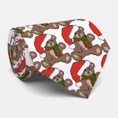 サンタの帽子が付いているクリスマスのテディ ネクタイ (ロール)