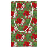 サンタの帽子が付いているクリスマスの足のプリント スモールペーパーバッグ (裏面)