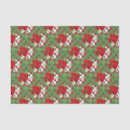 サンタの帽子が付いているクリスマスの足のプリント 薄葉紙 (正面)