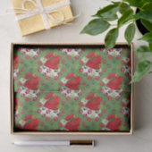 サンタの帽子が付いているクリスマスの足のプリント 薄葉紙 (ギフト)