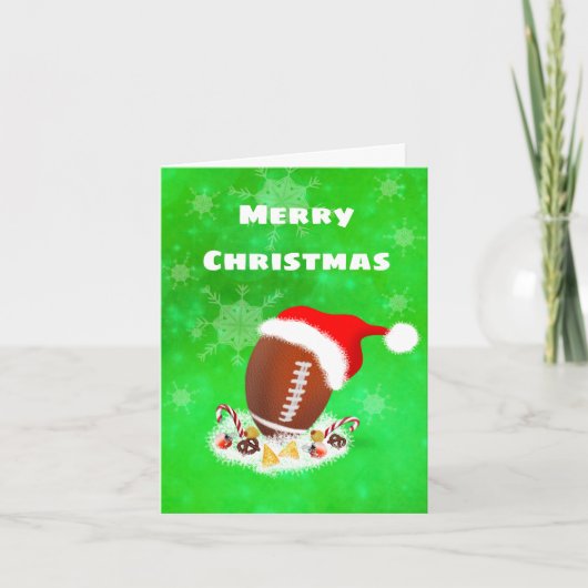 サンタの帽子とお菓子で楽しむクリスマスフットボール シーズンカード (正面)