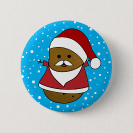 サンタの帽子とスーツを着たクリスマスじゃがいも 缶バッジ