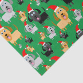 サンタの帽子のおもしろいそしてかわいい小犬 薄葉紙 (詳細)