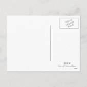 サンタの帽子のおもしろいなクリスマスの茶色のぶち猫 シーズンポストカード (裏面)