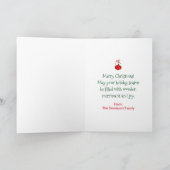 サンタの帽子のお洒落なクリスマスのカスタムのオレンジキツネ シーズンカード (内部)