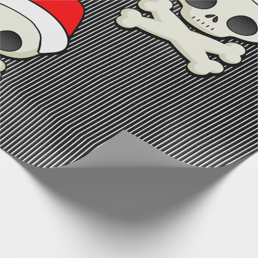 サンタの帽子のかわいいゴシックのスカル ラッピングペーパー (角)