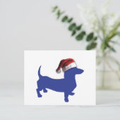 サンタの帽子のかわいいダックスフント シーズンポストカード (スタンド正面)