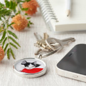 サンタの帽子のかわいい子ネコ キーホルダー (側面)