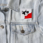 サンタの帽子のかわいい子ネコ 缶バッジ (インサイチュ)