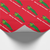 サンタの帽子のわに ラッピングペーパー (角)