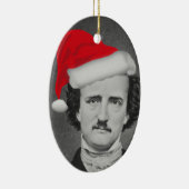 サンタの帽子のエドガーおもしろいなA. Poe Christmasのオーナメント セラミックオーナメント (右)