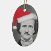 サンタの帽子のエドガーおもしろいなA. Poe Christmasのオーナメント セラミックオーナメント (左)