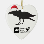 サンタの帽子のカラスのオーナメント セラミックオーナメント (右)