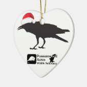 サンタの帽子のカラスのオーナメント セラミックオーナメント (左)