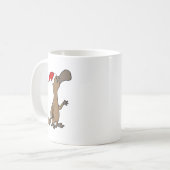 サンタの帽子のクリスマスのおもしろいなアヒル勘定書を出されたPlatypus コーヒーマグカップ (正面左)