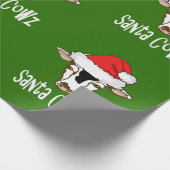 サンタの帽子のクリスマスのサンタCowzのおもしろいな農場牛 ラッピングペーパー (角)