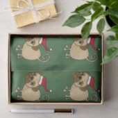 サンタの帽子のクリスマスのティッシュペーパーのおもしろいなパグ 薄葉紙 (ギフト)