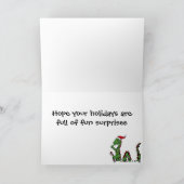 サンタの帽子のクリスマスのネス湖おもしろいなモンスター シーズンカード (内部)