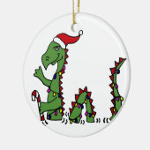 サンタの帽子のクリスマスのネス湖おもしろいなモンスター セラミックオーナメント (左)