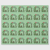 サンタの帽子のクリスマスのネス湖おもしろいなモンスター ラッピングペーパー (フラット)