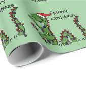 サンタの帽子のクリスマスのネス湖おもしろいなモンスター ラッピングペーパー (ロールコーナー)