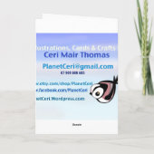 サンタの帽子のクリスマスのフクロウ シーズンカード (裏面)