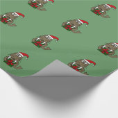 サンタの帽子のクリスマスの包装紙のセイウチ ラッピングペーパー (角)
