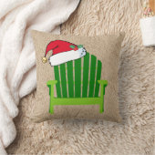 サンタの帽子のクリスマスの枕が付いているビーチチェア クッション (ブランケット)