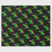 サンタの帽子のクリスマスの漫画のかわいいわに ラッピングペーパー (フラット)