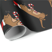 サンタの帽子のクリスマスの漫画のかわいいラッコ ラッピングペーパー (ロールコーナー)