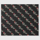 サンタの帽子のクリスマスの漫画のWeimaranerかわいい犬 ラッピングペーパー (フラット)