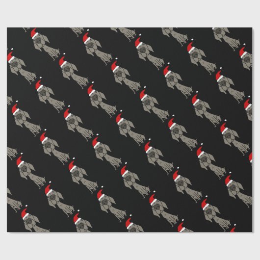 サンタの帽子のクリスマスの漫画のWeimaranerかわいい犬 ラッピングペーパー (フラット)