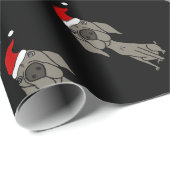 サンタの帽子のクリスマスの漫画のWeimaranerかわいい犬 ラッピングペーパー (ロールコーナー)