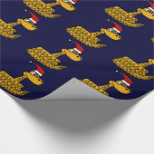 サンタの帽子のクリスマスの芸術のおもしろいなガラガラヘビ ラッピングペーパー (角)