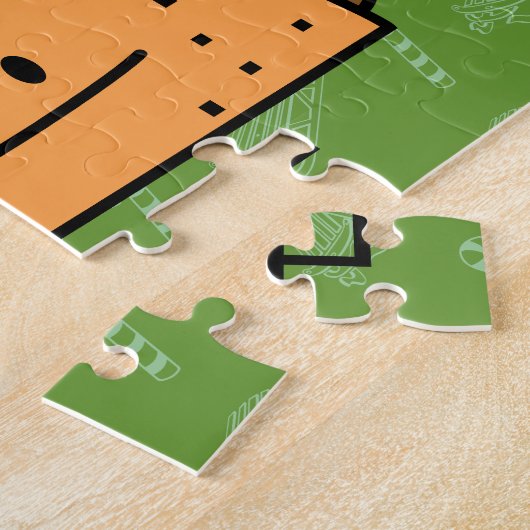 サンタの帽子のクリスマスの貝肉サルサを身に着けているタコス ジグソーパズル (側面)