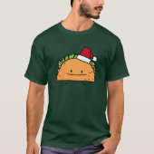 サンタの帽子のクリスマスの貝肉サルサを身に着けているタコス Tシャツ (正面)