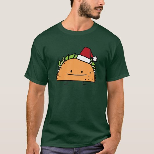 サンタの帽子のクリスマスの貝肉サルサを身に着けているタコス Tシャツ (正面)